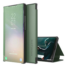 Leather Case Stands Flip Cover Holder ZL1 for Samsung Galaxy A50S Green