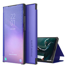 Leather Case Stands Flip Cover Holder ZL1 for Samsung Galaxy S22 Ultra 5G Purple