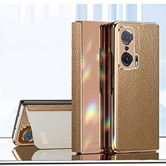 Leather Case Stands Flip Cover Holder ZL2 for Huawei Honor Magic V 5G Gold