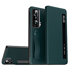 Leather Case Stands Flip Cover Holder ZL2 for Huawei Honor Magic Vs Ultimate 5G Green