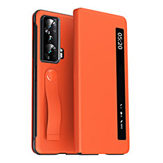 Leather Case Stands Flip Cover Holder ZL3 for Huawei Honor Magic Vs 5G Orange