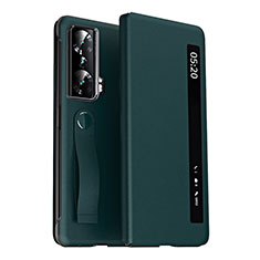 Leather Case Stands Flip Cover Holder ZL3 for Huawei Honor Magic Vs Ultimate 5G Green