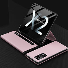 Leather Case Stands Flip Cover Holder ZL4 for Huawei Mate X2 Pink