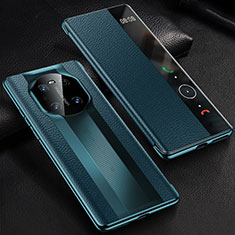 Leather Case Stands Flip Cover K01 Holder for Huawei Mate 40 Pro Blue