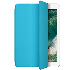 Leather Case Stands Flip Cover L01 for Apple New iPad 9.7 (2017) Sky Blue