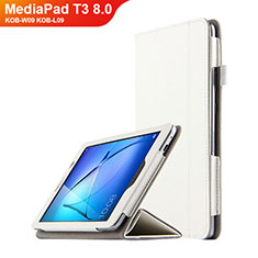 Leather Case Stands Flip Cover L01 for Huawei MediaPad T3 8.0 KOB-W09 KOB-L09 White