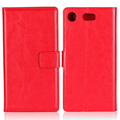 Leather Case Stands Flip Cover L01 for Sony Xperia XZ1 Compact Red