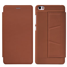 Leather Case Stands Flip Cover L01 for Xiaomi Mi Note Brown