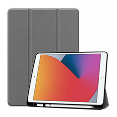 Leather Case Stands Flip Cover L01 Holder for Apple iPad 10.2 (2019) Gray