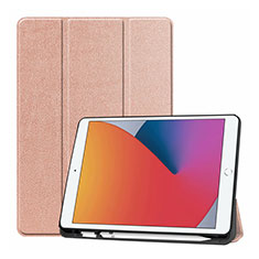 Leather Case Stands Flip Cover L01 Holder for Apple iPad 10.2 (2019) Rose Gold