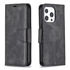 Leather Case Stands Flip Cover L01 Holder for Apple iPhone 14 Pro Max Black