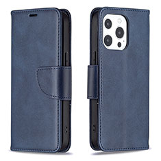 Leather Case Stands Flip Cover L01 Holder for Apple iPhone 14 Pro Max Blue