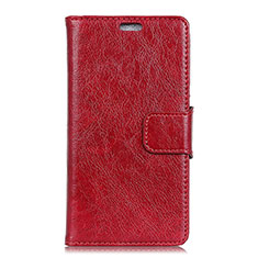 Leather Case Stands Flip Cover L01 Holder for Asus Zenfone 5 Lite ZC600KL Red