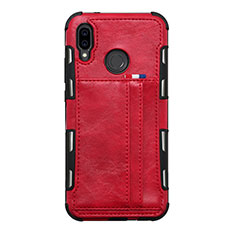 Leather Case Stands Flip Cover L01 Holder for Huawei Nova 3e Red