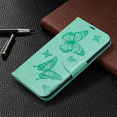 Leather Case Stands Flip Cover L01 Holder for LG K61 Green
