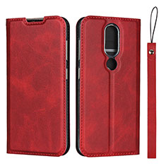 Leather Case Stands Flip Cover L01 Holder for Nokia 4.2 Red