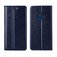 Leather Case Stands Flip Cover L01 Holder for Nokia C3 Navy Blue