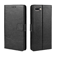 Leather Case Stands Flip Cover L01 Holder for Oppo A5 Black