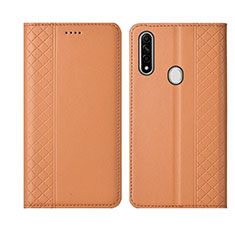 Leather Case Stands Flip Cover L01 Holder for Oppo A8 Orange