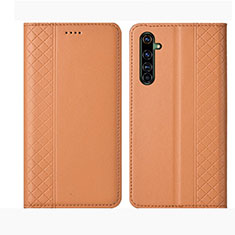 Leather Case Stands Flip Cover L01 Holder for Realme X50 Pro 5G Orange