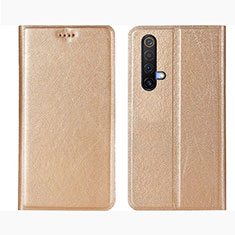 Leather Case Stands Flip Cover L01 Holder for Realme X50t 5G Gold