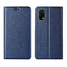 Leather Case Stands Flip Cover L01 Holder for Realme X7 Pro 5G Blue