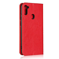 Leather Case Stands Flip Cover L01 Holder for Samsung Galaxy A11 Red