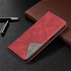 Leather Case Stands Flip Cover L01 Holder for Samsung Galaxy A12 5G Red