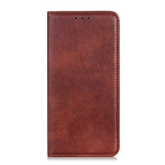 Leather Case Stands Flip Cover L01 Holder for Samsung Galaxy M01 Core Brown