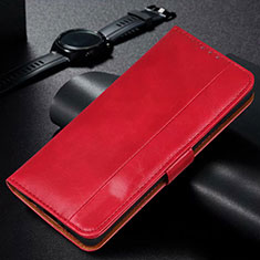 Leather Case Stands Flip Cover L01 Holder for Samsung Galaxy M21 Red