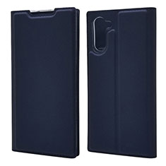 Leather Case Stands Flip Cover L01 Holder for Samsung Galaxy Note 10 Blue