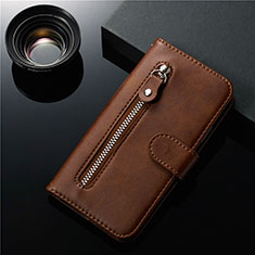 Leather Case Stands Flip Cover L01 Holder for Samsung Galaxy S20 Ultra 5G Brown