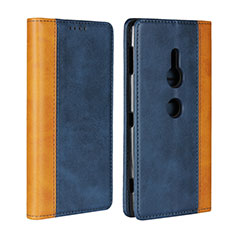 Leather Case Stands Flip Cover L01 Holder for Sony Xperia XZ2 Blue