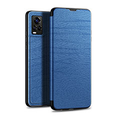 Leather Case Stands Flip Cover L01 Holder for Vivo V20 Pro 5G Blue