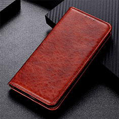 Leather Case Stands Flip Cover L01 Holder for Vivo Y12s Brown