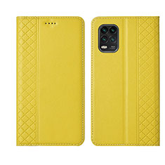 Leather Case Stands Flip Cover L01 Holder for Xiaomi Mi 10 Lite Yellow