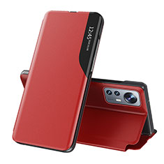 Leather Case Stands Flip Cover L01 Holder for Xiaomi Mi 12 Pro 5G Red