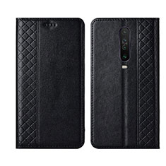 Leather Case Stands Flip Cover L01 Holder for Xiaomi Poco X2 Black