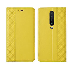 Leather Case Stands Flip Cover L01 Holder for Xiaomi Redmi K30 4G Yellow