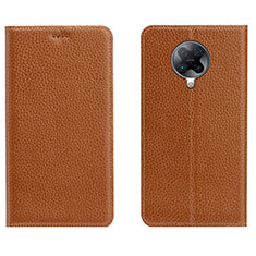 Leather Case Stands Flip Cover L01 Holder for Xiaomi Redmi K30 Pro 5G Orange