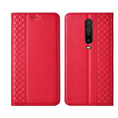Leather Case Stands Flip Cover L01 Holder for Xiaomi Redmi K30i 5G Red
