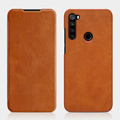 Leather Case Stands Flip Cover L01 Holder for Xiaomi Redmi Note 8T Brown