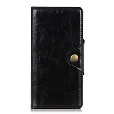 Leather Case Stands Flip Cover L01 Holder for Xiaomi Redmi Note 9S Black