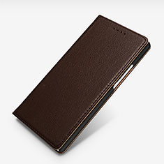 Leather Case Stands Flip Cover L02 for Huawei Ascend P7 Brown