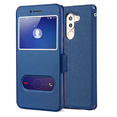 Leather Case Stands Flip Cover L02 for Huawei Honor 6X Pro Blue