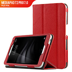 Leather Case Stands Flip Cover L02 for Huawei MediaPad T2 Pro 7.0 PLE-703L Red