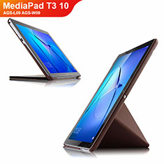 Leather Case Stands Flip Cover L02 for Huawei MediaPad T3 10 AGS-L09 AGS-W09 Brown