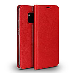 Leather Case Stands Flip Cover L02 Holder for Huawei Mate 20 Pro Red