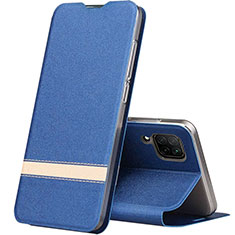 Leather Case Stands Flip Cover L02 Holder for Huawei Nova 6 SE Blue