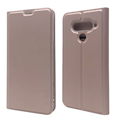 Leather Case Stands Flip Cover L02 Holder for LG V50 ThinQ 5G Rose Gold